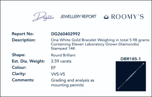 Pulsera de Cadena de Tenis Solitario Redonda de Lujo de la Mejor Calidad para Mujer, Chapada en Oro, con Diamantes Certificados por IGI de 3.59ct, en Oferta - Product Image 3