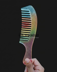 Tradebyd Elegant <b>Wide</b> Tooth Resin <b>Comb</b> Handmade Hair Grooming Tool for Thick and Curly Hair - Product Image 4