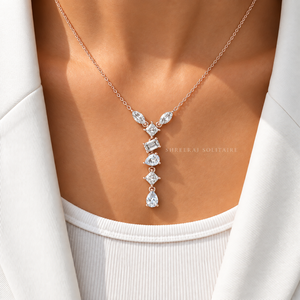 Collar con Diamantes Cultivados en Laboratorio de Formas Mixtas, Corte Marquise, Corte Princesa, Corte Pera, Corte Esmeralda, DEFVVS, Oro Sólido de 14K, Regalo de Boda, ODM - Product Image 2