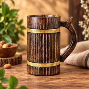 Tazas de Cerámica Vikingas de Alta Calidad, Jarras de Cerveza de Madera con Asa de Madera, Producto en Venta al por Mayor, Tendencia en Ventas - Product Image 4