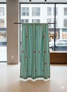 ผ้าฝ้ายออร์แกนิคเนื้อนุ่ม ระบายอากาศได้ดี ซึมซับความชื้น น้ำหนักเบา พิมพ์ลายหัวใจสีเขียวทะเลสวยงาม ของที่ระลึก - Product Image 2