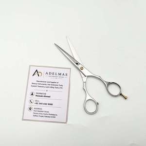 Tijeras de Peluquería Profesionales de Acero Inoxidable Plateado, Tijeras para Peinar el Cabello con Mango Mediano, Logotipo Personalizado - Product Image 2