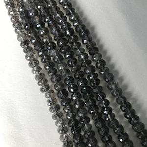 Cuentas facetadas de rutilo negro 100% naturales, certificadas por IGI, grado AAA, de 5mm-8mm, piedra de fuego negra, gemas vivaaz Jaipur - Product Image 3