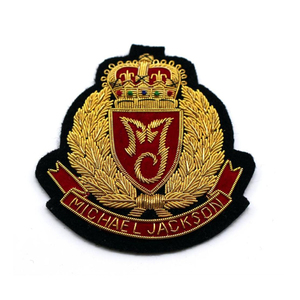 Handmade Embroidered Custom Made Bullion Wire Royal Crown Patches 3D Embroidery Golden &<b>Silver</b> Fashion Badges For Uniform - Product Image 6