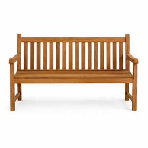 Banc de jardin classique Nadhifa en teck naturel durable et de qualité supérieure avec accoudoirs ergonomiques pour terrasse extérieure - Product Image 3