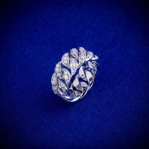 Trendy Chunky Twist Cluster Moissanite Hip Hop Diamond <b>Rings</b> Mens <b>Rings</b> <b>925</b> Sterling <b>Silver</b> - Product Image 5