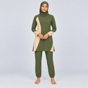 Conjunto de Burkini Modesto de 3 Piezas para Mujer, Cobertura Total, Servicio OEM Personalizado - Product Image 1