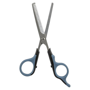 Tijeras de Adelgazamiento con Mango de Plástico en Dos Tonos, Gris y Azul, Tijeras Profesionales de Peluquería de Acero Inoxidable, Herramientas para Cortar el Cabello - Product Image 1