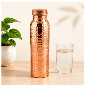 Pure Hammered <b>Copper</b> Water <b>Bottle</b> for Ayurvedic <b>Drinking</b> Handcrafted <b>Copper</b> Vessel for Yoga Gym,and Natural Detox Health Benefit - Product Image 5