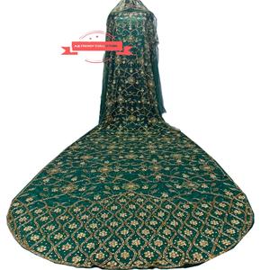 Conjunto de Dirac de Lujo para Novia Somalí - Elegante Chifón Bordado Floral Ligero y Ecológico de Manga Larga para Verano, Primavera y Otoño - Product Image 1