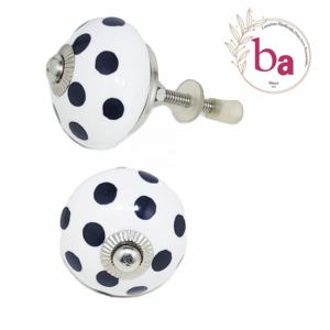 Boutons industriels en céramique à pois noir blanc pour commode tiroir armoire poignée tire pour armoire cuisine salon - Product Image 1