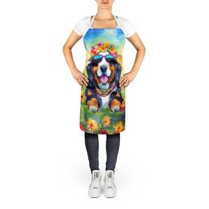 Bernese Mountain Dog Hippie Dawg Adulto Unisex Gran Multicolor Delantal de cocina para cocinar Hornear Artesanías Jardinería - Product Image 2