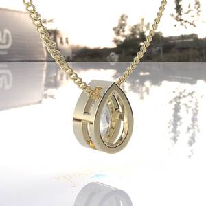 Octagon Cut Lab Grown Moissanite Pendant 14K Solid Gold Certified Christian Party Necklace Unisex - Product Image 4