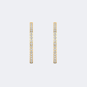 6.10CTW Round Cut Pave Set Large Hoop Diamond Earrings - Product Image 6