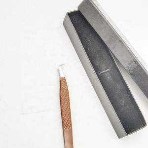 MAHFOOZ INSTRUMENTS Pince à épiler pour extensions de cils en acier inoxydable avec grip diamanté durable, logo personnalisé, marron, pointe fine pour volume - Product Image 6