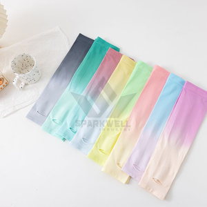 Manchon de cyclisme unisexe en Spandex et Polyester, anti-UV, sans couture, couleur unie blanc menthe, taille adulte - Product Image 6