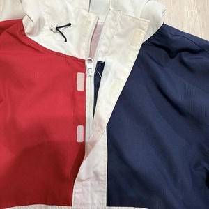 เสื้อแจ็คเก็ตกันลมแบบมีฮู้ด สีสันตัดกัน ระบายอากาศได้ดี มีซิป ขนาดใหญ่พิเศษ สั่งทำได้ แบบวินเทจ สำหรับวิ่งและออกกำลังกาย - Product Image 4