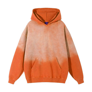 Sudaderas con Capucha al por Mayor Unisex Oversize Tie Dye Degradado Rosa Felpa Francesa Ajuste Regular Estilo Otoño Diseños con Bolsillos - Product Image 3