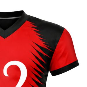 Red Black Short Sleeve American Football Jersey Lightweight Breathable <b>Athletic</b> Team Shirt for Game Day Practice and Match - Product Image 4