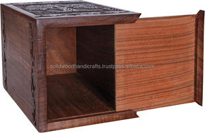 Hot Selling Handmade Wooden Urn <b>Box</b> <b>For</b> Adult <b>Ashes</b> Funeral human Urns Burial Urns - Product Image 6