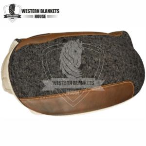 Tapis de selle de dressage profilé occidental haut de gamme Protection anti-dérapante pour chevaux 100% Australie Laine Outshell Doublure en coton Polycoton - Product Image 4