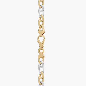 Bracelet pour homme de 8,5 pouces, maillons mariner alternés, finition polie, en or blanc et jaune italien - Product Image 3