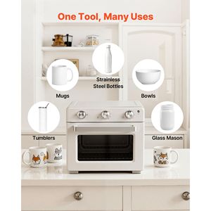 Forno per Sublimazione da 26 Qt per la Produzione Domestica di Tazze da 40oz, 50 Pellicole Termoretraibili, 1 Nastro Adesivo, 2 Guanti Termici, 360 Turbo Convezione - Product Image 6