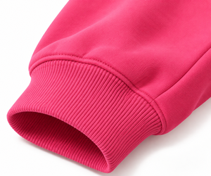 Sweat-shirt à capuche unisexe surdimensionné en coton molletonné rose, idéal pour l'automne – « Je te faisais promesse » - Product Image 5