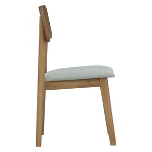 Silla de Comedor Industrial de Madera Maciza Tapizada, Silla de Escritorio Acolchada con Tela de Estilo Mid-Century, Silla Lateral con Estructura de Madera Resistente - Product Image 3