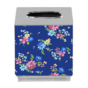 Couverture de boîte à mouchoirs en métal à texture florale Porte-serviettes décoratif pour la salle à manger et le bureau Durable et élégant - Product Image 6