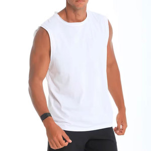 Débardeur sans manches blanc pour homme Econex Sports, col rond, tricoté, 100 % polyester, respirant, couleur unie, style sportif décontracté - Product Image 5