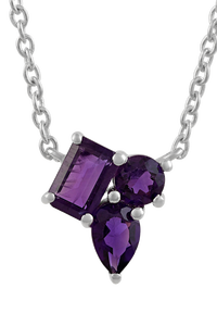 Amethyst Pendant in 92.5 Sterling Silver KLSP-50612 - Product Image 2