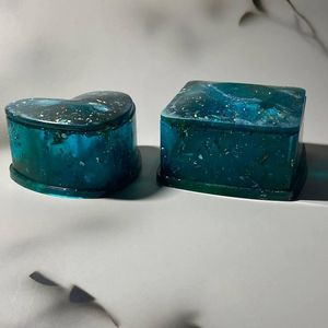 กล่องใส่เครื่องประดับเรซิ่น TIMELESS CRAFT รุ่น Blue Ocean Galaxy ทำด้วยมือ รูปทรงตามสั่ง กล่องเก็บเครื่องประดับอีพ็อกซี่เรซิ่น - Product Image 5