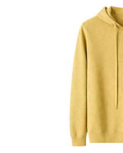 Sudadera con Capucha para Hombre, Color Amarillo Mostaza, de Algodón y Felpa, Manga Larga, Informal, con Capucha con Cordón Ajustable, para Invierno - Product Image 3