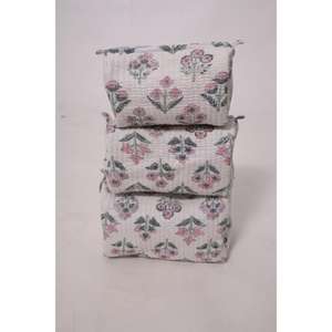 Bolsa de Maquillaje con Estampado Floral de Algodón, Bolsa de Cosméticos para Mujer, Bolsa de Aseo con Cierre, Organizador de Viaje, Regalo para Ella - Product Image 1