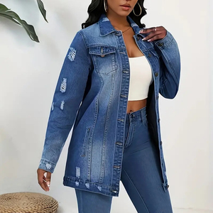 Autumn Winter Casual Stylish Men's Leather Breathable Quick-Dry Jackets New Arrivals Solid Dark <b>Blue</b> Distressed Belt <b>Sequined</b> - Product Image 1