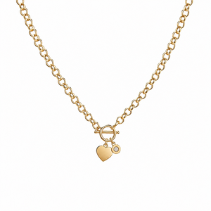 Collar de Cadena con Cierre de Palanca de Plata de Ley 925, Chapado en Oro de 18K, con Dije de Corazón y Moissanita Certificada GRA, para Uso Diario de Mujer - Product Image 3