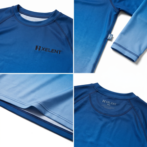 Rashguard unisexe à manches longues en polyester et nylon dégradé - Product Image 4