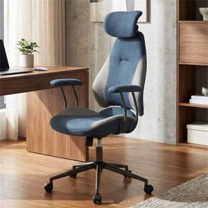 Sedia da Ufficio Ergonomica Grigio-Blu con Poggiatesta Regolabile 2D, Schienale Alto, Capacità 150 kg, Realizzata in Materiale Resistente - Product Image 3