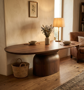 Table à manger Merryjane en teck minimaliste et écologique, artisanat moderne de qualité supérieure pour café haut de gamme et intérieur de maison - Product Image 3