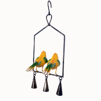Clochettes murales décoratives en fer peint avec oiseaux, design moderne écologique, faites à la main, durables, pour la décoration de la maison et du salon, en gros
