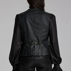 Men Black <b>Gothic</b> Gorgeous Double-Breasted Faux Leather Vintage <b>Gothic</b> Vest - Product Image 6