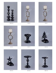 Ensemble de 3 bougeoirs dorés, décoration de mariage, support de bougie de luxe, accessoires de table, décoration moderne - Product Image 3