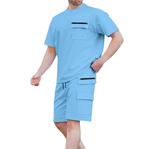 Conjunto Deportivo de Verano para Hombre, Diseño Personalizado, Transpirable, de Secado Rápido, 100% Algodón, Camiseta y Pantalones Cortos para Adultos, Conjuntos Deportivos 100% Algodón - Product Image 3