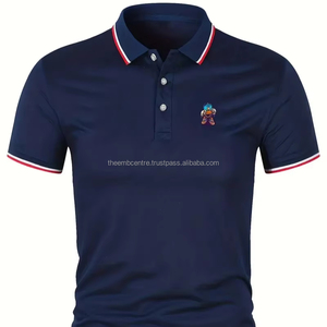 เสื้อโปโลผ้าฝ้ายสีขาวสำหรับผู้ชายเสื้อกอล์ฟคอวีแห้งเร็วเสื้อโปโลผลิตตามสั่งพร้อมโลโก้ - Product Image 1