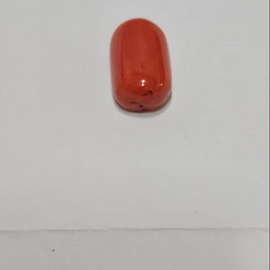 พลอยรูปไข่สีคอรัลอิตาลี คุณภาพดีกว่า พลอยเม็ดเดี่ยวสำหรับทำเครื่องประดับ ต่างหู แหวน - Product Image 1