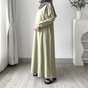 Robe longue décontractée ample pour femme - 100% coton, col rond, manches longues, respirante, toutes saisons, adaptée aux femmes enceintes et non enceintes - Product Image 4