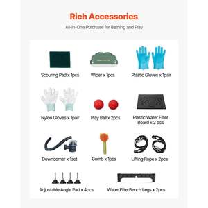 Vasca da bagno elettrica per cani da 50 pollici con filtro per l'acqua in acciaio inossidabile per la pulizia e il bagno degli animali domestici - Product Image 6