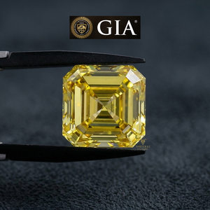 เพชรทรงแอสเชอร์ 1.01 กะรัต สีเหลืองแฟนซี แท้ 100% ได้รับการรับรองจาก GIA สำหรับผู้จำหน่ายเครื่องประดับจากอินเดีย - Product Image 1