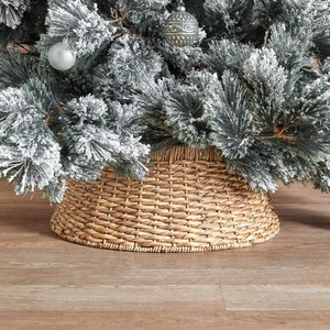 Falda de árbol de Navidad de junco marino tejido natural, accesorios para árboles de Navidad, collar de jacinto de agua para árbol de Navidad de King Craft Viet - Product Image 1